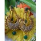 High Ended Designer Earrings in Antique Gold base